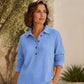 👚✨Women's Waffle Knit Long Sleeve Henley Top