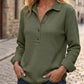 👚✨Women's Waffle Knit Long Sleeve Henley Top