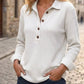 👚✨Women's Waffle Knit Long Sleeve Henley Top
