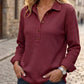 👚✨Women's Waffle Knit Long Sleeve Henley Top