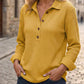 👚✨Women's Waffle Knit Long Sleeve Henley Top