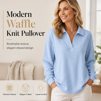 👚✨Women's Knit V-Neck Long Sleeve Top