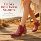 ✨Women's Retro V-Cut Block Heel Martin Boots Plus Size Fall Winter Solid Color and Floral Print Ankle Boots