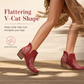 ✨Women's Retro V-Cut Block Heel Martin Boots Plus Size Fall Winter Solid Color and Floral Print Ankle Boots