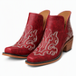 ✨Women's Retro V-Cut Block Heel Martin Boots Plus Size Fall Winter Solid Color and Floral Print Ankle Boots