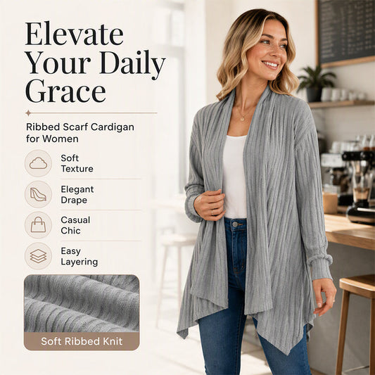 👚✨Women's Casual Draped Open Front Cardigan
