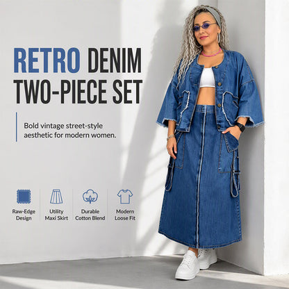 👗✨Slimming Denim Maxi Dress