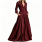 💫 Effortless Polish | Women's Lapel Button-Down Pocket Maxi Dress