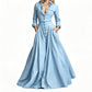 💫 Effortless Polish | Women's Lapel Button-Down Pocket Maxi Dress