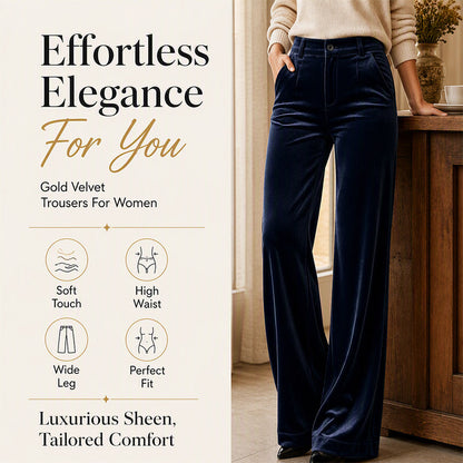 ✨Women's Velvet High-Waist Wide-Leg Pants