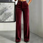 ✨Women's Velvet High-Waist Wide-Leg Pants