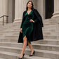 👗✨Women's V-Neck Velvet Ruched Bodycon Dress