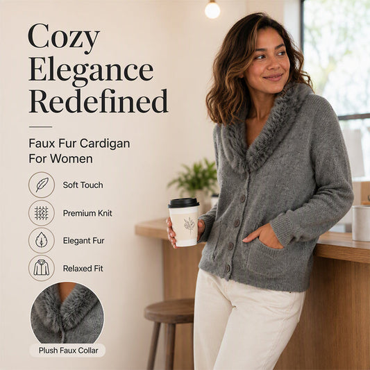 👚✨Women's Furry Collar Knit Cardigan✨𝘉𝘶𝘺 2 𝘢𝘯𝘥 𝘨𝘦𝘵 𝘢𝘯 𝘦𝘹𝘵𝘳𝘢 8% 𝘥𝘪𝘴𝘤𝘰𝘶𝘯𝘵