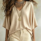 👚✨Women's Effortless Draped V-Neck Blouse