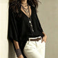 👚✨Women's Effortless Draped V-Neck Blouse