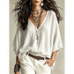 👚✨Women's Effortless Draped V-Neck Blouse