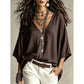 👚✨Women's Effortless Draped V-Neck Blouse
