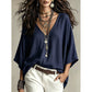 👚✨Women's Effortless Draped V-Neck Blouse