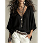 👚✨Women's Effortless Draped V-Neck Blouse