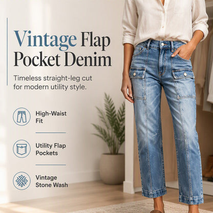 👖💕Women's High-Waisted Stretch Straight Leg Jeans– Flattering, Comfortable
