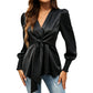 Women’s Elegant V Neck Tie Waist Blouse✨𝘉𝘶𝘺 2 𝘢𝘯𝘥 𝘨𝘦𝘵 𝘢𝘯 𝘦𝘹𝘵𝘳𝘢 8% 𝘥𝘪𝘴𝘤𝘰𝘶𝘯𝘵