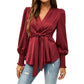 Women’s Elegant V Neck Tie Waist Blouse✨𝘉𝘶𝘺 2 𝘢𝘯𝘥 𝘨𝘦𝘵 𝘢𝘯 𝘦𝘹𝘵𝘳𝘢 8% 𝘥𝘪𝘴𝘤𝘰𝘶𝘯𝘵