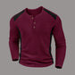 ✨Men's Color Block Waffle Knit Henley Shirt