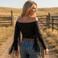 👚✨Women’s Western-Style Off-Shoulder Fringe Sleeve Top