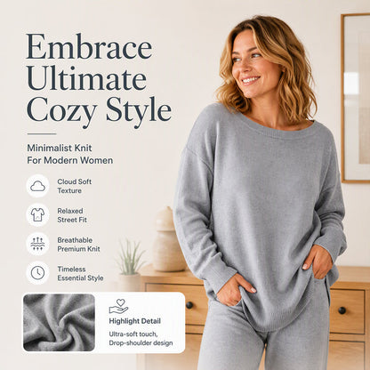 👚✨Unisex Casual Crew Neck Knit Top