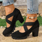 ✨Womens Round Toe Crisscross Strap Mary Jane Shoes Chunky Heel Platform Cutout High Heels✨𝘉𝘶𝘺 2 𝘢𝘯𝘥 𝘨𝘦𝘵 𝘢𝘯 𝘦𝘹𝘵𝘳𝘢 8% 𝘥𝘪𝘴𝘤𝘰𝘶𝘯𝘵