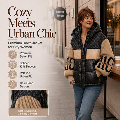 🧥 Patchwork Style, Cozy Coverage | Women's Hooded Puffer Jacket ⚡✨𝘉𝘶𝘺 𝘢𝘯𝘺 2 𝘢𝘯𝘥 𝘨𝘦𝘵 𝘢𝘯 𝘦𝘹𝘵𝘳𝘢 8% 𝘥𝘪𝘴𝘤𝘰𝘶𝘯𝘵