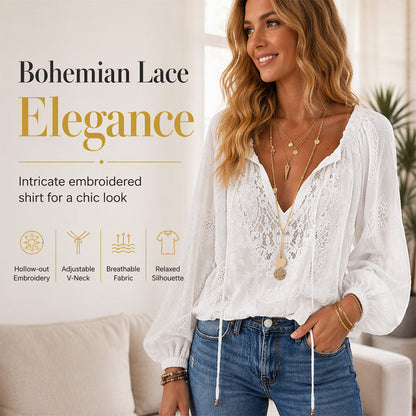 👚✨Women's Lace Long Sleeve V-Neck Top✨𝘉𝘶𝘺 2 𝘢𝘯𝘥 𝘨𝘦𝘵 𝘢𝘯 𝘦𝘹𝘵𝘳𝘢 8% 𝘥𝘪𝘴𝘤𝘰𝘶𝘯𝘵