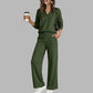 👗✨Women's Casual V-Neck Top & Wide-Leg Pants✨𝘉𝘶𝘺 2 𝘢𝘯𝘥 𝘨𝘦𝘵 𝘢𝘯 𝘦𝘹𝘵𝘳𝘢 8% 𝘥𝘪𝘴𝘤𝘰𝘶𝘯𝘵