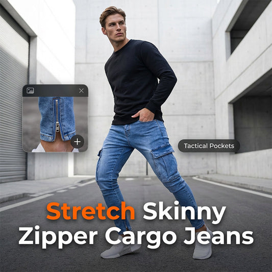 ✨Men's Skinny Fit Stretch Cargo Jeans✨𝘉𝘶𝘺 𝘢𝘯𝘺 2 𝘢𝘯𝘥 𝘨𝘦𝘵 𝘢𝘯 𝘦𝘹𝘵𝘳𝘢 8% 𝘥𝘪𝘴𝘤𝘰𝘶𝘯𝘵