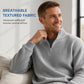 Men's Relaxed Half-Zip Waffle Texture Sweatshirt