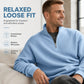 Men's Relaxed Half-Zip Waffle Texture Sweatshirt