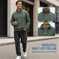 Men's Relaxed Half-Zip Waffle Texture Sweatshirt