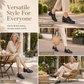 Women's British Style Retro Slip On Mid Block Heel Pumps Plus Size Chunky Heel Low Top Shoes