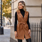 Women's Elegant PU Leather Vest Jacket
