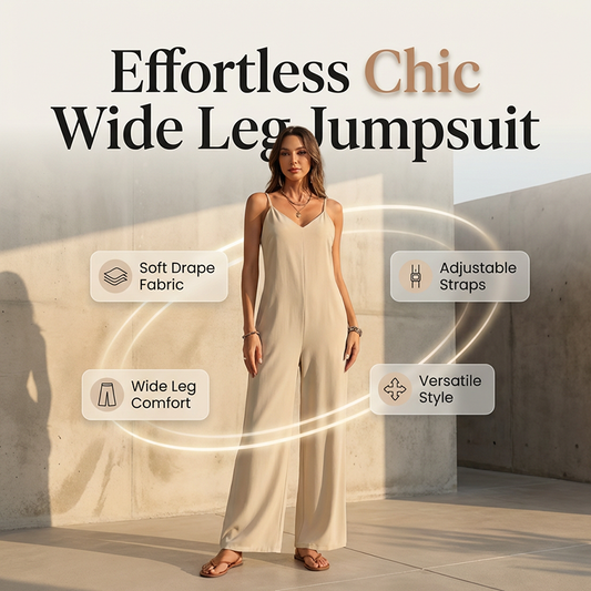 🌸 Women's Casual V-Neck Spaghetti Strap Jumpsuit