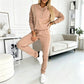 👗✨Women's Half-Button Sweatshirt & Sweatpants Set