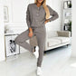 👗✨Women's Half-Button Sweatshirt & Sweatpants Set