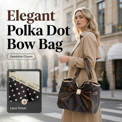 Women’s Elegant Polka Dot Lace Bow Shoulder Bag