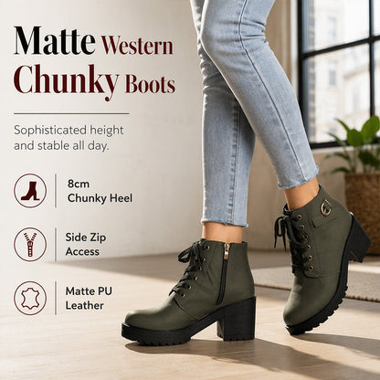 ✨Women's Chunky Heel Platform Ankle Boots