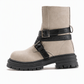 👢 Buckle Detail, Stable Steps | Women's Round-Toe Chunky Mid-Heel Ankle Boots
