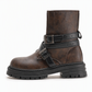 👢 Buckle Detail, Stable Steps | Women's Round-Toe Chunky Mid-Heel Ankle Boots