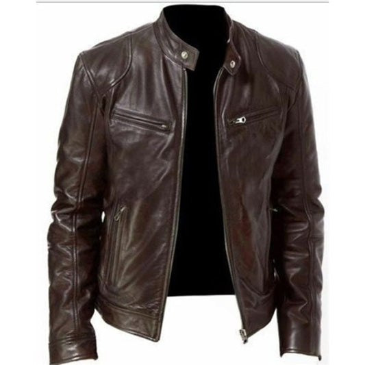 💯 Premium Look, Everyday Ease | Men's PU Leather Stand-Collar Zip-Up Jacket✨𝘉𝘶𝘺 𝘢𝘯𝘺 2 𝘢𝘯𝘥 𝘨𝘦𝘵 𝘢𝘯 𝘦𝘹𝘵𝘳𝘢 8% 𝘥𝘪𝘴𝘤𝘰𝘶𝘯𝘵