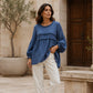 Women's Loose Fit Fringe Trim Top