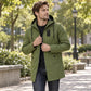 Men's Mid-Length Hooded Windbreaker Trench