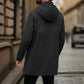 Men's Mid-Length Hooded Windbreaker Trench